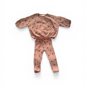 Zara baby/kids pink polka dot tracksuit